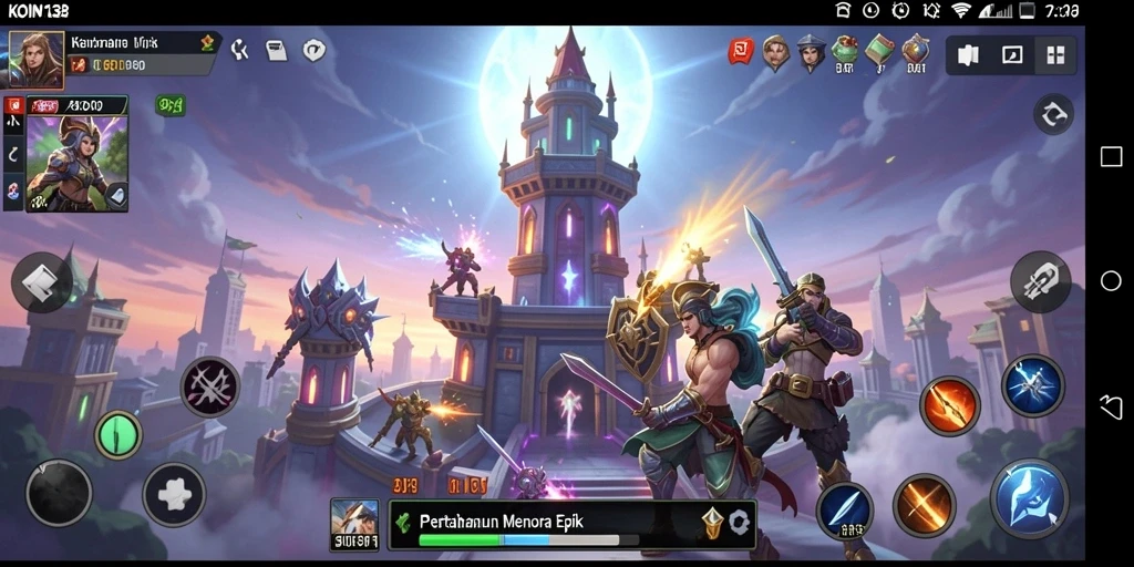 Tampilan gameplay menegangkan dari <strong>KOIN138</strong> dalam genre Tower Defense.